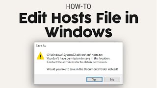 How to Edit Hosts File in Windows [upl. by Wivina]