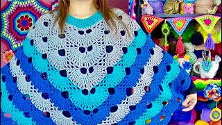 PONCHO VIRUS TEJIDO A CROCHET PASO A PASO [upl. by Magdaia568]