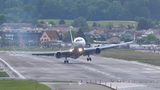 United Airlines B767 DRAMATIC TOUCH AND GO at Zurich Airport [upl. by Goar]