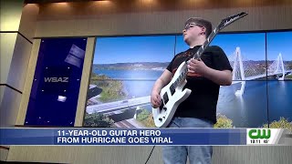 11yearold guitar hero from Hurricane who goes viral [upl. by Walston620]