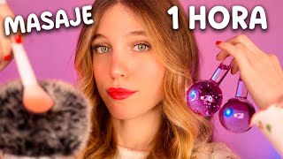 ASMR 1 HORA DE MASAJE CRANEAL Y FACIAL 💆🏼‍♀️ Dormir rápido y profundo 🌙 [upl. by Valma]