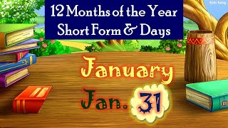 Months Of the Year  Abbreviation Short Form Of the Month  Number of Days in a Month [upl. by Letsyrk]