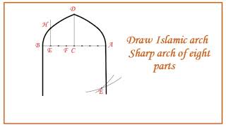 Draw Islamic arches Sharp arch of eight parts [upl. by Icyac]