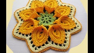 Tutorial flor puritan crochet Flor grande de ganchillo Parte 1 de 2 [upl. by Marala71]