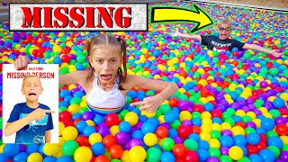 Lost My Brother In Ball Pit Pool  Full Of 25000 Colorful Ball Pall Pit Balls [upl. by Bohun658]