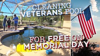 SWAMP to SWIM  FREE GREEN Pool CLEANING For Navy Vet for MEMORIAL DAY [upl. by Vinny]