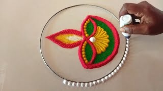 Very Easy diwali rangoli design Navaratri rangoli design Festival rangoli design [upl. by Aivizt620]