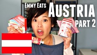 Emmy Eats Austria part 2  tasting more Austrian snacks [upl. by Strephonn]