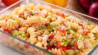 Ensalada de Pasta Fría con Atún  Receta Rápida Fácil y muy Deliciosa [upl. by Akirea271]