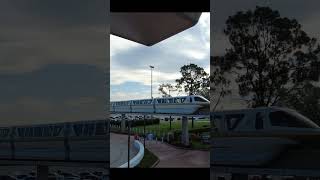 Disney Monorail Gold Passing Overhead at EPCOT Station [upl. by Guinna]