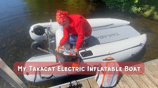 First Day With New Takacat Inflatable Electric Boat [upl. by Parke]