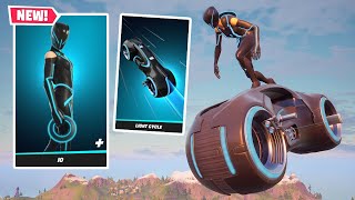 New IO TRON Skin amp LIGHT CYCLE Glider Gameplay Fortnite Battle Royale [upl. by Llerot864]