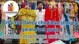 special collection crop topsharara ghararafancy churidarnet gownwholesale shop Ahmedabad [upl. by Perdita]