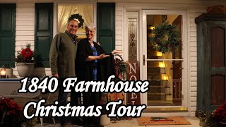 Journey to Christmas Past 1840 Farmhouse Candlelight Tour  Cozy Festive Decorations [upl. by Dorcy]