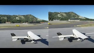 MSFS 2020 KTVL New Scenery  Side by Side Comparison with default [upl. by Adnoyek]