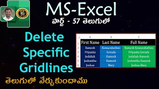 Delete Specific Gridlines in Telugu  MS EXCEL  By K Ramesh [upl. by Anairotciv]