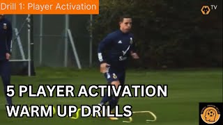 Player Warm Up Activation Drills  5 Variations  FootballSoccer Drills Passing Agility Control [upl. by Dolly130]