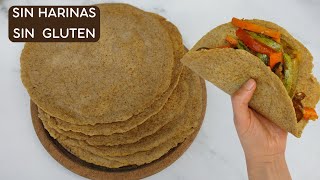 FAJITAS  TORTILLAS DE LENTEJAS 🌮 ¡Solo 3 Ingredientes  SIN GLUTEN SIN HARINAS [upl. by Goldy774]