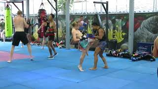 Muay Thai training for the kid on the eve of Songkran in Koh Samui Thailand [upl. by Isyad]