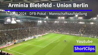 Arminia Bielefeld  Union Berlin  Mannschaftsaufstellung  DFBPokal [upl. by Brigitte300]