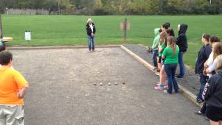 Marco Foyot giving lessons to Students at Zanesfield Petanque Club﻿ Oct 3 2013 [upl. by Eelan]