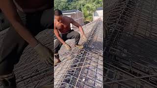 Slope roof steel bar bending process [upl. by Yoshio]