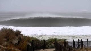 Huge Hurricane Sandy Waves [upl. by Dnob]