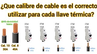 Que calibre de cable usar para cada interruptor termomagnético [upl. by Iram540]