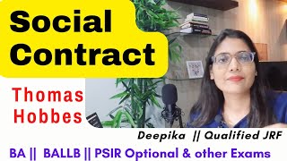 Social Contract Theory of Thomas Hobbes  Theories of State Origin  Deepika [upl. by Atikkin]