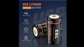 EBL CR123A rechargeable batteries [upl. by Ametaf84]