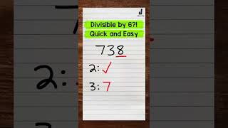 Divisibility Rule for 6  Math with Mr J Shorts [upl. by Naerda267]