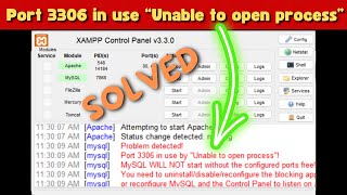 How to Solve Port 3306 in use “Unable to open process” in XAMPP  SOLVED Updated 2024 [upl. by Otecina]