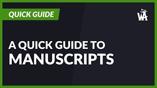 Quick Guide to Manuscripts  the integrated Novel Writing Software on World Anvil [upl. by Nsaj]