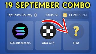 19 September Tap Coin Daily Bounty  tap Coin Bot Daily Combo  Tap Coins Airdrop [upl. by Ferdinand]