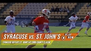 Syracuse vs St Johns  2014 Laxcom College Highlights [upl. by Kcirrem861]