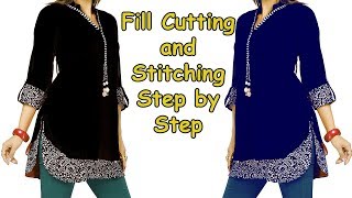 DIY Designer Top Cutting and Stitching with Designer Sleeves [upl. by Boothe669]