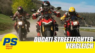 Ducati Streetfighter 1098 S vs Ducati 1299 Streegale vs Ducati Streetfighter V4 S [upl. by Acnaiv]