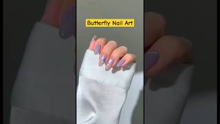 How to do Butterfly Nail Art at Home nails nailart nailartdesignseasytodoathome shorts [upl. by Enitsirk]