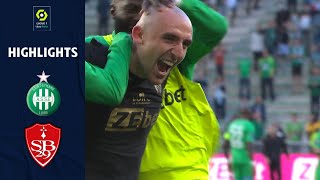 AS SAINTÉTIENNE  STADE BRESTOIS 29 2  1  Highlights  ASSE  SB29  20212022 [upl. by Acirderf653]