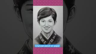 Charcoal pencil on paper of 山口百惠 Yamaguchi Momoe celebrities art 血疑 [upl. by Aikaz946]