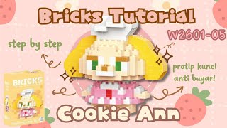 HOW TO BUILD COOKIE ANN BRICKS MINI LEGO W260105  Bricks Tutorial Bahasa Indonesia [upl. by Trik209]