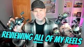 Reviewing ALL of my HIGH END fishing REELS Daiwa and Shimano [upl. by Airotkciv]