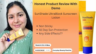 Product Review With DemoSunshade UltraBlock Lotion SPF50Full Day Sun ProctionLight amp Non Sticky [upl. by Amlet]