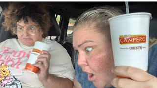 Crystal and Tammy try Pollo Campero [upl. by Ennayrb]