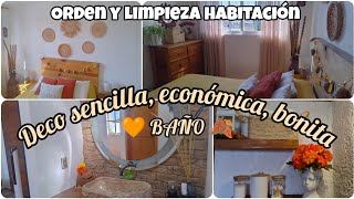 ORDEN Y LIMPIEZA EN MI HABITACIÓN ✨ DECORE MI PEQUEÑO BAÑO SENCILLO BONITO EN 🧡OTOÑO [upl. by Todhunter]