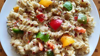 White Sauce Pasta Recipe  Fusilli Pasta  Lunch Box Recipe  Indian style pasta [upl. by Yssirhc]