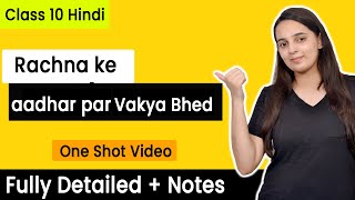 Rachna ke aadhar par Vakya Bhed Class 10  Hindi Grammar Class 10  CBSE [upl. by Eissac]