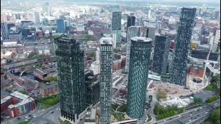 The New Deansgate Square  Manchester England UK 🇬🇧  Drone Flight  2024 [upl. by Aneloaup]