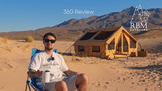 🏕Camping revolution 360 Review of Inflatable Tents w a stove jack on Sand Dunes 🏕 [upl. by Damas508]