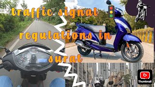 traffic signal 🚦🚥🚦🚥🚦 rule regulations in surat must watch this videorider bikelover [upl. by Preciosa369]